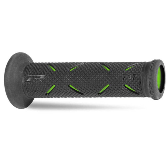 PROGRIP GRIPS PG717 ROAD (22+25MM, LENGTH 122MM) BLACK / GREEN (TWO-COMPONENT) (717-198)