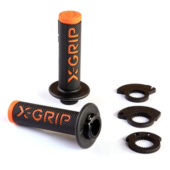 X-GRIP GRIPS (GRIPS) BRAAAAP GRIPS LOCK-ON-GRIP (WITH GASKET ROLLER ADAPTERS) ORANGE