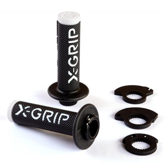 X-GRIP GRIPS (GRIPS) BRAAAAP GRIPS LOCK-ON-GRIP (WITH GASKET ROLLER ADAPTERS) WHITE