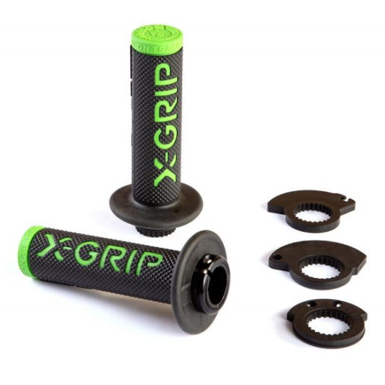 X-GRIP PROMOTION BRAAAAP GRIPS LOCK-ON-GRIP (WITH GASKET ROLLER ADAPTERS) GREEN