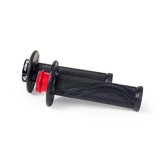 RACETECH (RTECH) R20 LOCK-ON GRIPS (22+25MM) BLACK + 3 THROTTLE ROLL ADAPTERS FOR BETA MOTORCYCLES
