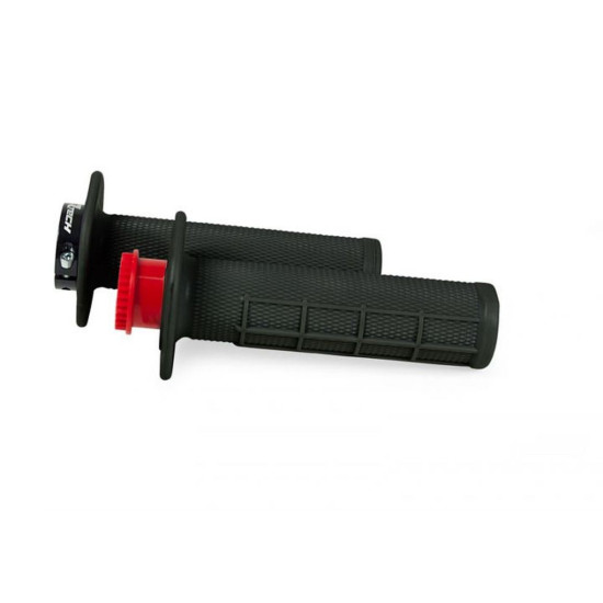 RACETECH (RTECH) R20 FIKSUOJAMOS RANKENĖLĖS (22+25MM) JUODOS (PUSĖS VAFLĖS FORMOS) + 3 AKCELSINO RITINĖLIO ADAPTERIAI BE