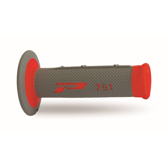 PROGRIP PG791 OFF ROAD GRIPS (22+25MM, 115MM LENGTH) GREY / RED (TWO-COMPONENT) (791-337) (PG791GD / RD)