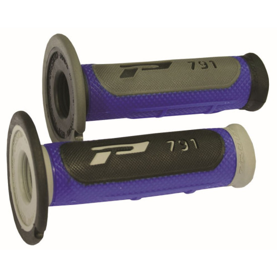 PROGRIP PG791 OFF ROAD GRIPS (22+25MM, 115MM LENGTH) GREY / BLUE (TWO-COMPONENT) (791-386) (PG791BL / GR)