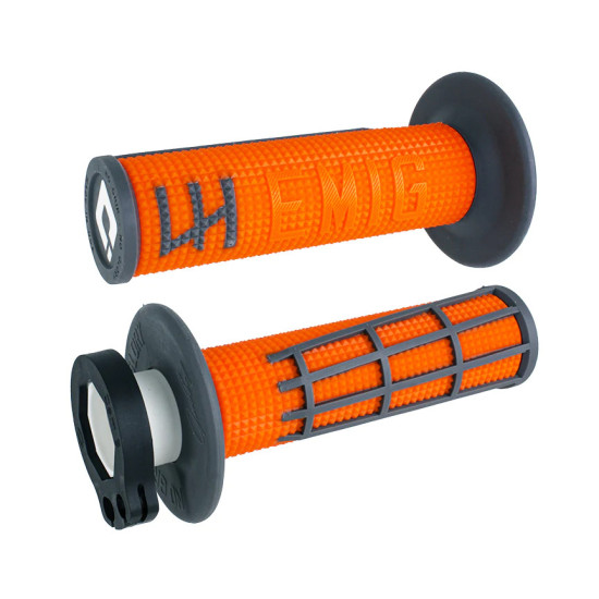 ODI BEKELĖS RANKENOS EMIG 2.0 V2 LOCK-ON RANKENOS, SPALVA ORANŽINĖ GRAFITAS