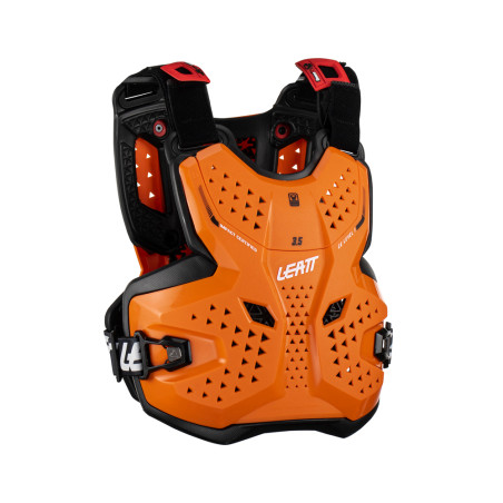 LEATT (NEW 2023) krūtinės apsauga CHEST PROTECTOR 3,5 JUNIOR (vaikų) ORANGE/BLACK spalva POMRARAŃCZOWY/juoda dydis L/XL (147-159