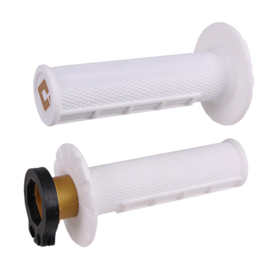 ODI OFF ROAD GRIPS HALF WAFFLE MX V2 LOCK-ON GRIP WHITE