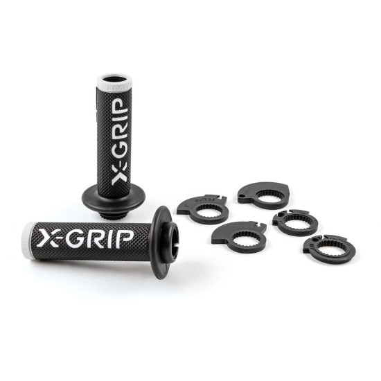 X-GRIP PROMOTION GRIPS BRAAAAP GRIPS LOCK-ON-GRIP (WITH GASKET ROLLER ADAPTERS) WHITE OPEN END (WITH HOLE) COLOUR WHITE