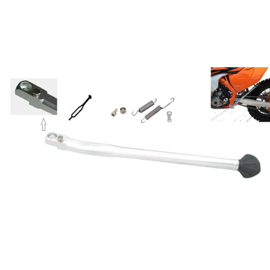 BUZZETTI SIDE STAND KTM EGS / EXC 125 / 200 / 250 / 300 / 380 '98-'07 EXC 450 / 520 / 525 '03-'07 SILVER (ALUMINUM)