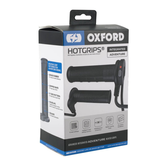OXFORD 12/2025 HEATED GRIPS FOR ADVANCED ADVENTURE MOTORCYCLE WITH SWITCH ON THE GRIP (EL)