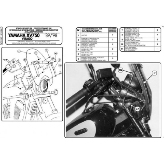 KAPPA PRIEKINIO STIKLIO LAIKIKLIS YAMAHA XV 535 '89-'00 - IŠPARDAVIMAS - ATŠAUKTA IŠ PASIŪLYMO