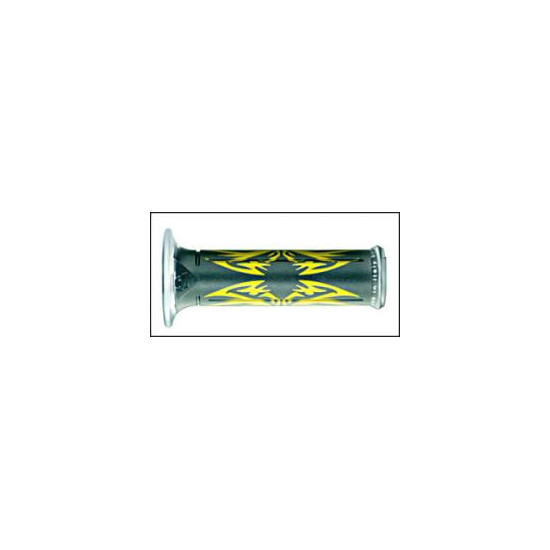 HARRI'S SALE GRIPS 01684 / F-TG (120MM / 22MM) WITH HOLE COLOR BLACK / YELLOW