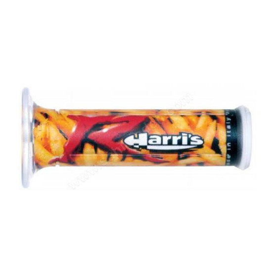 HARRI'S CLEARANCE GRIPS 01684-PF (120MM / 22MM) WITHOUT HOLE YELLOW / RED