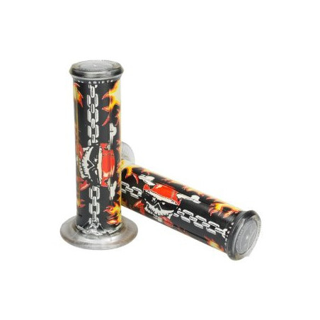 HARRI'S IŠPARDAVIMAS 01684-RA RANKENĖLĖS (120MM / 22MM) BE KAUKOLĖS SKYLĖS, SPALVA JUODA / GELTONA / RAUDONA