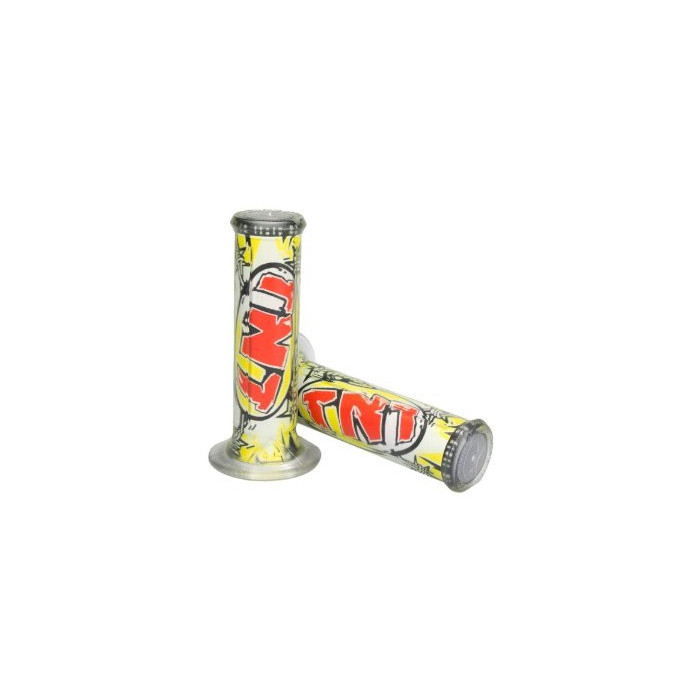 HARRI'S SALE 01684-TN TNT GRIPS (120MM / 22MM) WITHOUT HOLE YELLOW / RED