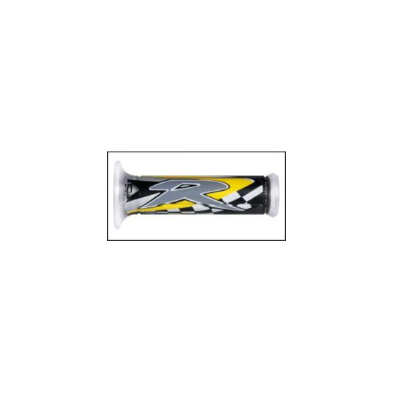 HARRI'S SALE 01687-RG GRIPS (125MM / 22MM) WITH HOLE YELLOW / BLACK / WHITE