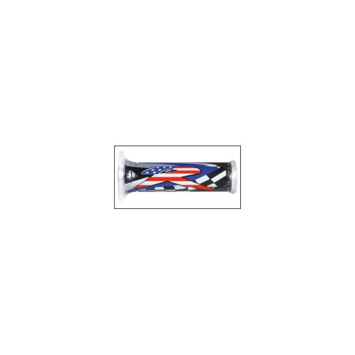 HARRI'S IŠPARDAVIMAS 01687-RUSA USA RANKENĖLĖS (125MM / 22MM) SU SKYLE, RAUDONA / MĖLYNA / BALTA SPALVA