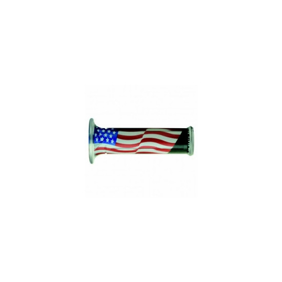 HARRI'S SALE 01687-USA GRIPS (120MM / 22MM) WITH HOLE BLUE / WHITE