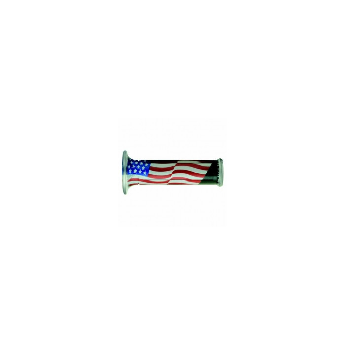 HARRI'S SALE 01687-USA GRIPS (120MM / 22MM) WITH HOLE BLUE / WHITE