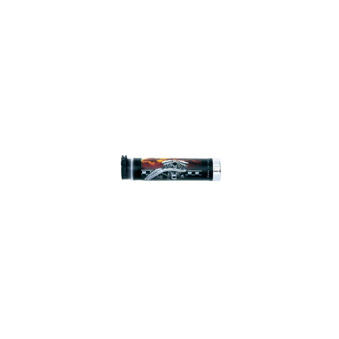 HARRI'S CLEARANCE 02601-BTH V-TWIN ENGINE END CHROME (130MM/22MM) WITHOUT HOLE BLACK
