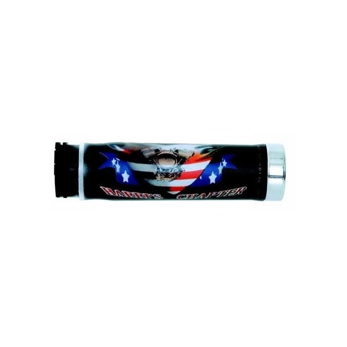 HARRI'S CLEARANCE GRIP 02601-HC USA FLAG CHROME TIP (130MM / 22MM) WITHOUT HOLE BLACK / RED / BLUE