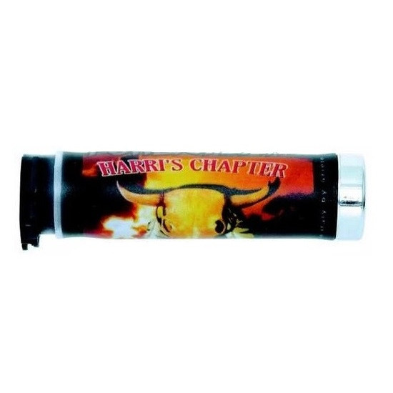 HARRI'S SALE 02601-IC CHAPTER WITH BULL TIP CHROME (130MM / 22MM) WITHOUT HOLE COLOR BLACK / RED / YELLOW