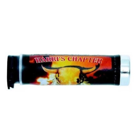 HARRI'S SALE 02601-IC CHAPTER WITH BULL TIP CHROME (130MM / 22MM) WITHOUT HOLE COLOR BLACK / RED / YELLOW