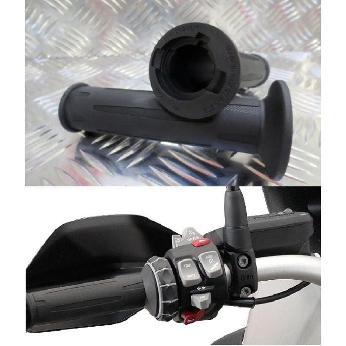 ARIETE KELIO RANKENĖLĖS BMW ŠILDOMOMS RANKENĖLĖMS IR DAUGIAFUNKCINEI SISTEMAI (125 MM) SU SKYLE, JUODOS (26+26 MM SKERSM