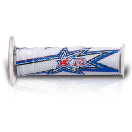 ARIETE SALE GRIPS 02632-RBA EVO ROAD (120MM) WITHOUT HOLE COLOR WHITE/BLUE