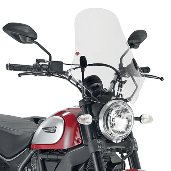 KAPPA PRIEKINIS STIKLAS DUCATI Scrambler 400 (16-21), Scrambler Icon 800 (15-19) 48 X 43,5 CM SKAIDRUS - REIKALINGAS MON