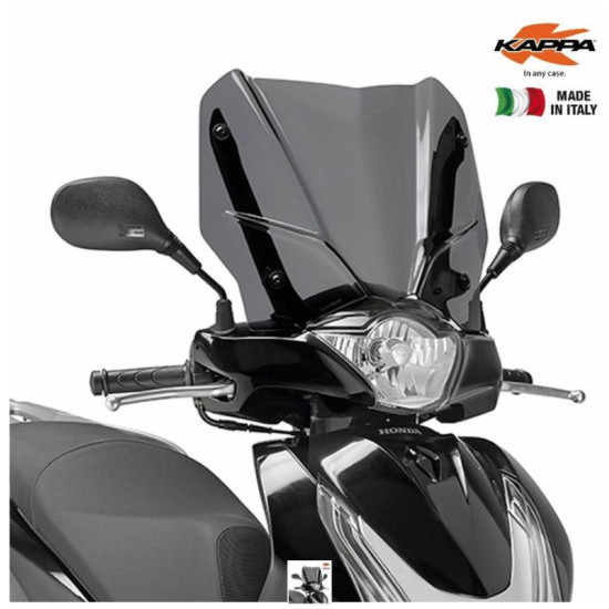 KAPPA LANGAS HONDA SH 125i-150i ABS (12-16) 36,5 X 45 CM RŪKYTOS SPALVOS - TVIRTINAMAS Į ORIGINALIUS LAIKIKLIUS