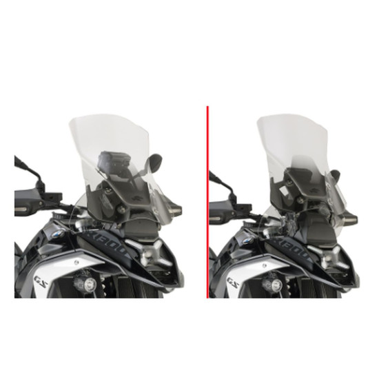 KAPPA PRIEKINIS STIKLAS BMW R 1300GS '24-'25 R 1300 GS ADVENTURE '25 (51 X 44,5 CM) SKAIDRUS (MODELIAMS SU RADARU)