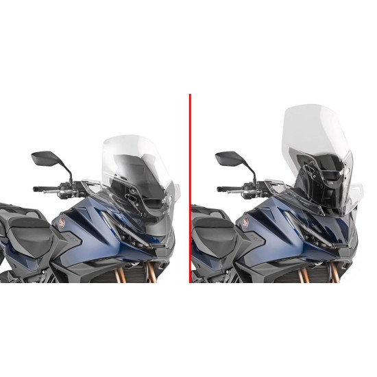 KAPPA PRIEKINIS STIKLAS HONDA NT 1100 '25, 60 X 49 CM SKAIDRUS (11 CM AUKŠTESNIS UŽ ORIGINALŲ)