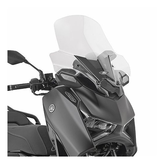 KAPPA 2026 / 01 PRIEKINIS STIKLAS YAMAHA X-MAX 300 TECH MAX '25- (58,5 CM X 58 CM) SKAIDRUS (10 CM AUKŠTESNIS UŽ ORIGINA