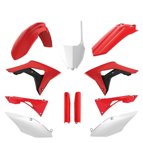 POLISPORT PLASTIKINIS RINKINYS (PILNAS RINKINYS) HONDA CRF 250R '18-'21 CRF 450R '17-'20 ĮSKAITANT PRIEKINĘ PLOKŠTELĘ (8