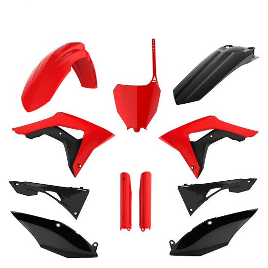 POLISPORT PLASTIKINIŲ DALIŲ RINKINYS (PILNAS RINKINYS) HONDA CRF 250R '18-'21 CRF 450R '17-'20 ĮSKAITANT PRIEKINĘ PLOKŠT