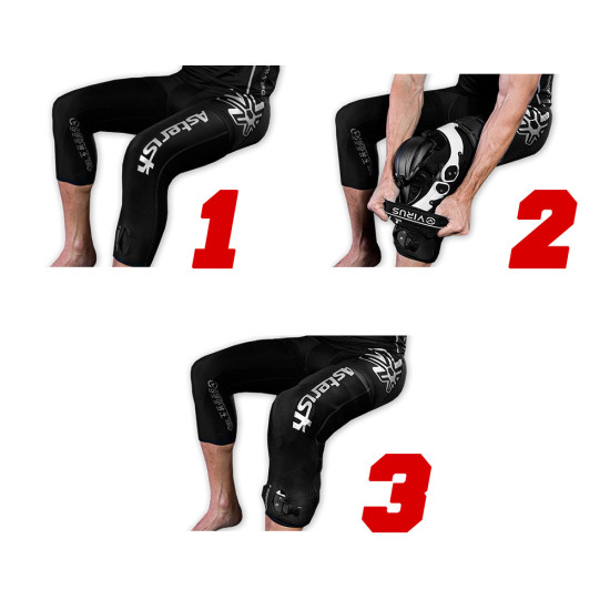 ASTERISK ZERO G KNEE BRACE PANT MODEL ZERO G COLOUR BLACK / WHITE SIZE M