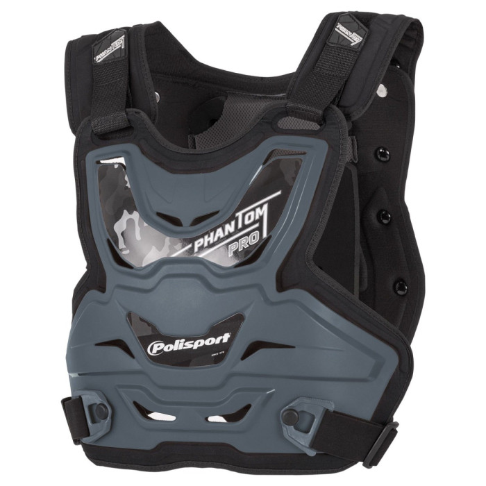 POLISPORT krūtinės apsauga modelis PHANTOM PRO spalva pilka/juoda dydis universalus