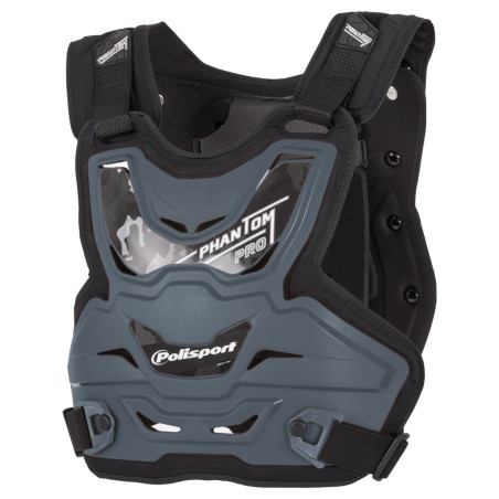 POLISPORT krūtinės apsauga modelis PHANTOM PRO spalva pilka/juoda dydis universalus