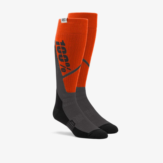 100 PERCENT TORQUE THICK COMFORT MX kojinės, oranžinės / juodos, dydis L / XL