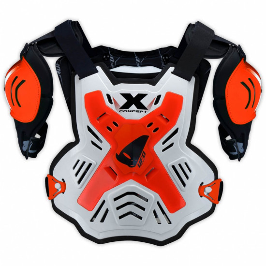 UFO chest protector X-CONCEPT with sleeves color white/orange FLUO size UNI (CE LEVEL 2)