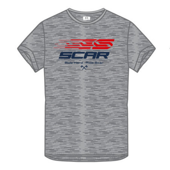 „SCAR RACING“ IŠPARDAVIMAS MARŠKINĖLIAI SU „SCAR“ LOGOTIPU, PILKI, S DYDIS