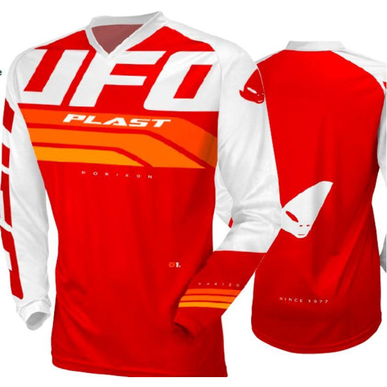 UFO MARŠKINĖLIAI HORIZON JERSEY CROSS SPALVA RAUDONA BALTA DYDIS L