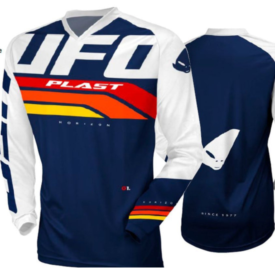 UFO MARŠKINĖLIAI HORIZON JERSEY CROSS MĖLYNI BALTA DYDIS M