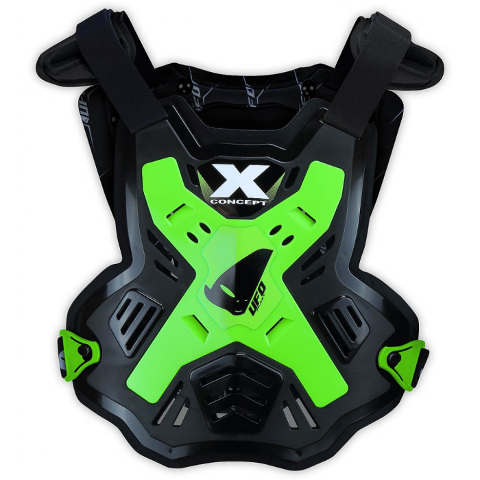 UFO chest protector X-CONCEPT sleeveless color black/green FLUO size UNI (CE LEVEL 2)