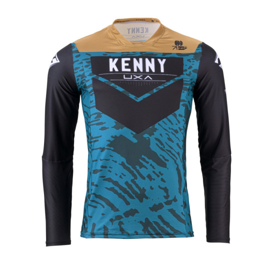 KENNY RACING T-SHIRT CROSS / ENDURO MODEL PERFORMANCE STONE BLUE COLOUR BLUE / GREY / BLACK SIZE XXL