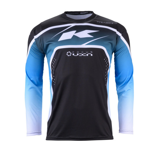KENNY RACING T-SHIRT CROSS / ENDURO MODEL TRACK FOCUS BLACK / WHITE COLOR BLACK / WHITE / BLUE SIZE M