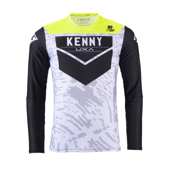 KENNY RACING IŠPARDAVIMAS KROSO/ENDURO MARŠKINĖLIAI, MODELIS PERFORMANCE STONE BALTA SPALVA PILKA/JUODA/GELTONA, DYDIS S