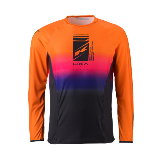 KENNY RACING MARŠKINĖLIAI KROSUI / ENDURO MODELIO TITANIUM PREMIUM ORANŽINĖ SPALVA ORANŽINĖ / JUODA / MĖLYNA DYDIS L