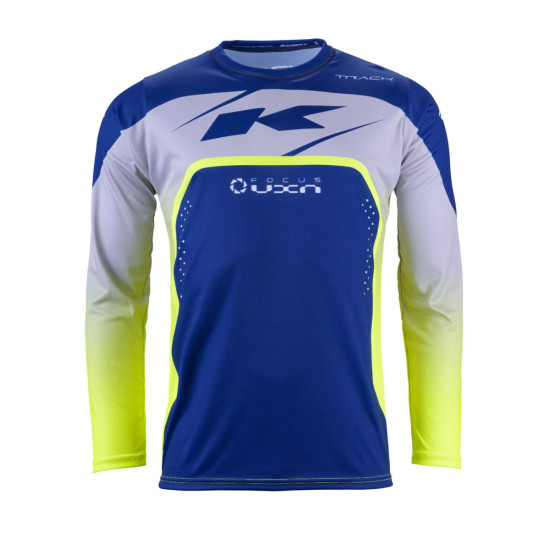 KENNY RACING T-SHIRT CROSS / ENDURO MODEL TRACK FOCUS NAVY COLOUR BLUE / GREY / YELLOW SIZE XXXL